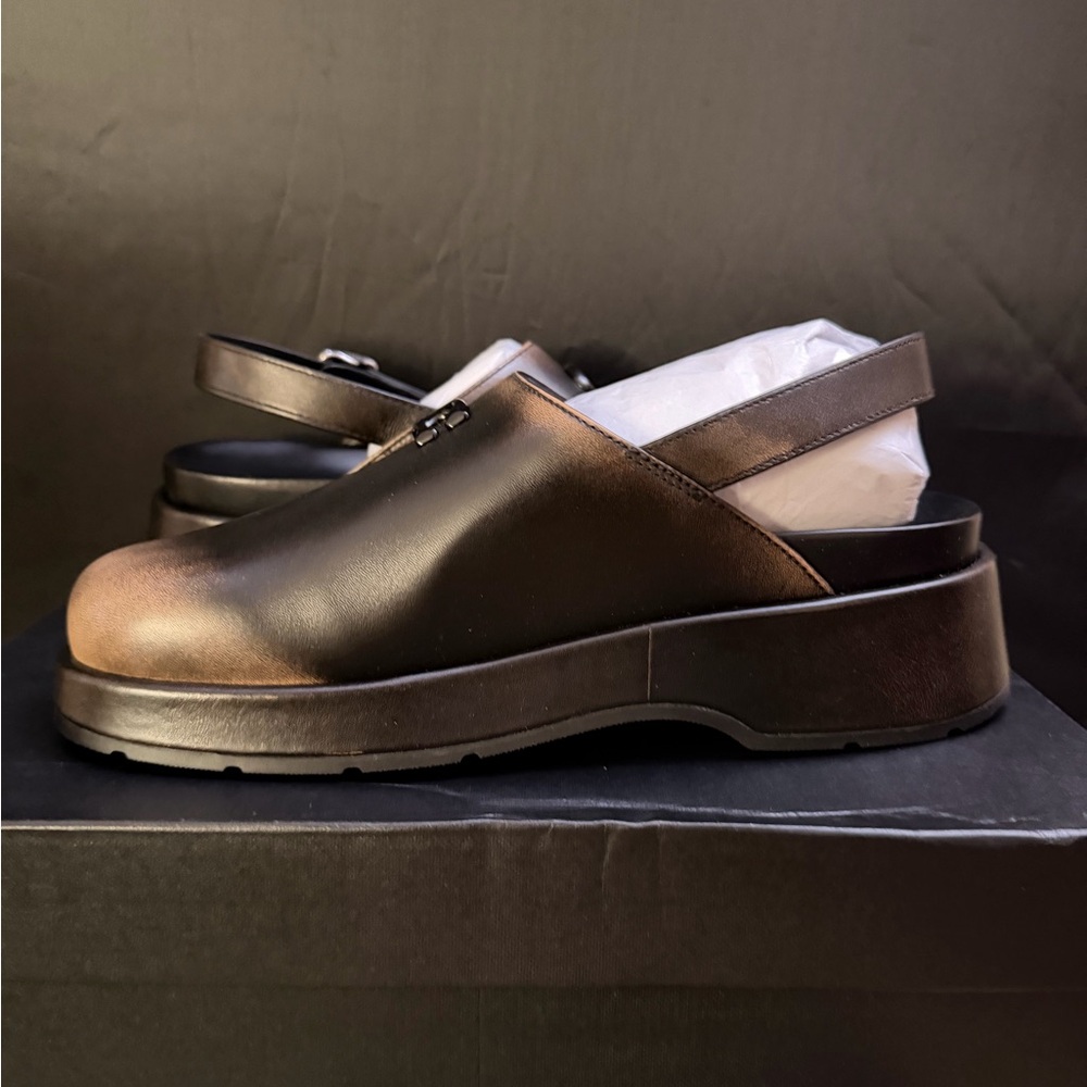 Coach sculpted c platform clog loved leather